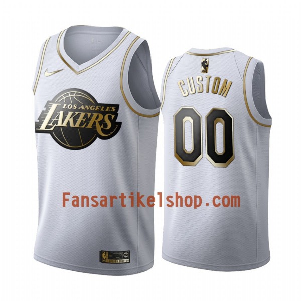 NBA Los Angeles Lakers Trikot Benutzerdefinierte Nike 2019-2020 Weiß Golden Edition Swingman - Herren